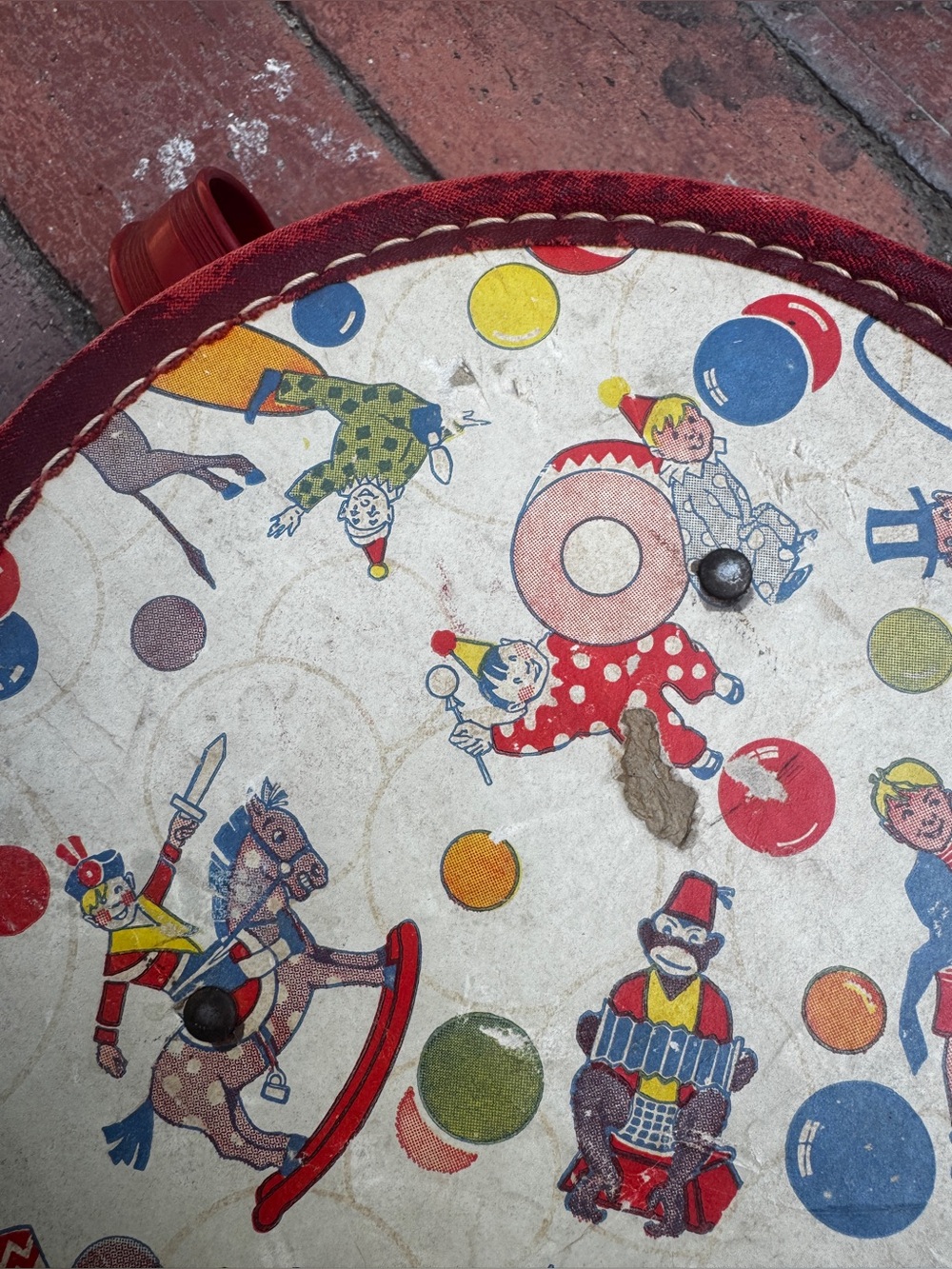 50s Vintage Small Hard Case Circus Luggage Clowns - Picture 7 of 12